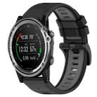 For Garmin Descent MK 1 26mm Sports Two-Color Silicone Watch Band(Black+Grey) - 1