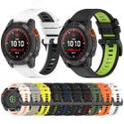 For Garmin Descent MK 1 26mm Sports Two-Color Silicone Watch Band(Black+Lime Green) - 3
