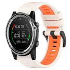 For Garmin Descent MK 1 26mm Sports Two-Color Silicone Watch Band(Starlight+Orange) - 1