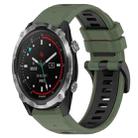 For Garmin Descent MK 2 26mm Sports Two-Color Silicone Watch Band(Olive Green+Black) - 1