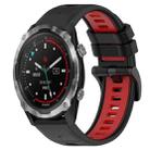 For Garmin Descent MK 2 26mm Sports Two-Color Silicone Watch Band(Black+Red) - 1