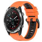 For Garmin Descent MK 2i 26mm Sports Two-Color Silicone Watch Band(Orange+Black) - 1