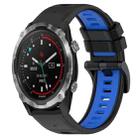 For Garmin Descent MK 2i 26mm Sports Two-Color Silicone Watch Band(Black+Blue) - 1