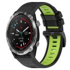 For Garmin Descent MK 2i 26mm Sports Two-Color Silicone Watch Band(Black+Lime Green) - 1