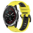 For Garmin Descent MK 2i 26mm Sports Two-Color Silicone Watch Band(Yellow+Black) - 1