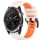 For Garmin Descent MK 2i 26mm Sports Two-Color Silicone Watch Band(Starlight+Orange) - 1