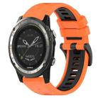 For Garmin D2 Charlie 26mm Sports Two-Color Silicone Watch Band(Orange+Black) - 1