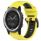 For Garmin D2 Charlie 26mm Sports Two-Color Silicone Watch Band(Yellow+Black) - 1