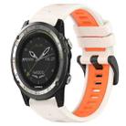 For Garmin D2 Charlie 26mm Sports Two-Color Silicone Watch Band(Starlight+Orange) - 1