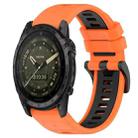 For Garmin Tactix 7 AMOLED 26mm Sports Two-Color Silicone Watch Band(Orange+Black) - 1