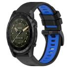 For Garmin Tactix 7 AMOLED 26mm Sports Two-Color Silicone Watch Band(Black+Blue) - 1