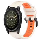 For Garmin Tactix 7 AMOLED 26mm Sports Two-Color Silicone Watch Band(Starlight+Orange) - 1