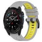 For Garmin Descent Mk3i 51mm 26mm Sports Two-Color Silicone Watch Band(Grey+Yellow) - 1