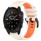 For Garmin Descent Mk3i 51mm 26mm Sports Two-Color Silicone Watch Band(Starlight+Orange) - 1