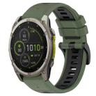 For Garmin Fenix 8 MIP 51mm Sports Two-Color 26mm Silicone Watch Band(Olive Green+Black) - 1