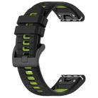 For Garmin Fenix 8 MIP 51mm Sports Two-Color 26mm Silicone Watch Band(Black+Lime Green) - 2