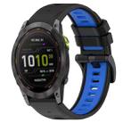 For Garmin Enduro 3 Sports Two-Color 26mm Silicone Watch Band(Black+Blue) - 1