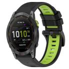 For Garmin Enduro 3 Sports Two-Color 26mm Silicone Watch Band(Black+Lime Green) - 1