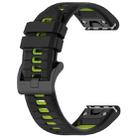 For Garmin Enduro 3 Sports Two-Color 26mm Silicone Watch Band(Black+Lime Green) - 2