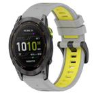 For Garmin Enduro 3 Sports Two-Color 26mm Silicone Watch Band(Grey+Yellow) - 1