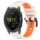 For Garmin Enduro 3 Sports Two-Color 26mm Silicone Watch Band(Starlight+Orange) - 1