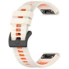 For Garmin Enduro 3 Sports Two-Color 26mm Silicone Watch Band(Starlight+Orange) - 2