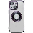 For iPhone 14 Plus Electroplating Magsafe TPU Phone Case(Purple) - 1