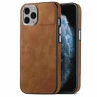 For iPhone 11 Pro Skin-Feel Electroplating TPU Shockproof Phone Case(Brown) - 1