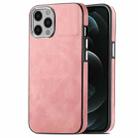 For iPhone 12 Pro Max Skin-Feel Electroplating TPU Shockproof Phone Case(Pink) - 1