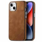 For iPhone 14 Skin-Feel Electroplating TPU Shockproof Phone Case(Brown) - 1