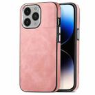 For iPhone 14 Pro Skin-Feel Electroplating TPU Shockproof Phone Case(Pink) - 1