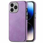 For iPhone 14 Pro Skin-Feel Electroplating TPU Shockproof Phone Case(Purple) - 1