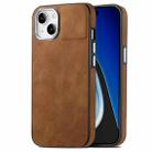 For iPhone 15 Skin-Feel Electroplating TPU Shockproof Phone Case(Brown) - 1