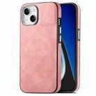 For iPhone 15 Plus Skin-Feel Electroplating TPU Shockproof Phone Case(Pink) - 1