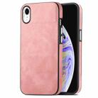 For iPhone XR Skin-Feel Electroplating TPU Shockproof Phone Case(Pink) - 1