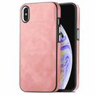 For  iPhone X / XS Skin-Feel Electroplating TPU Shockproof Phone Case(Pink) - 1