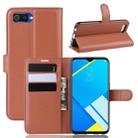 Litchi Texture Horizontal Flip Leather Case for OPPO Realme C2/OPPO A1K, with Wallet & Holder & Card Slots(Brown) - 1