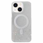 For iPhone 14 Glitter MagSafe Hybrid Clear TPU Phone Case(White) - 1