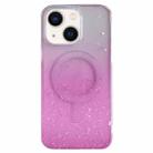 For iPhone 14 Plus Glitter MagSafe Hybrid Clear TPU Phone Case(Pink) - 1