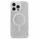 For iPhone 14 Pro Max Glitter MagSafe Hybrid Clear TPU Phone Case(White) - 1