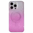 For iPhone 14 Pro Max Glitter MagSafe Hybrid Clear TPU Phone Case(Pink) - 1