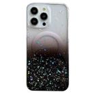 For iPhone 14 Pro Max MagSafe Glitter Hybrid Clear TPU Phone Case(Black) - 1