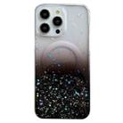 For iPhone 14 Pro Max Glitter MagSafe Hybrid Clear TPU Phone Case(Black) - 1