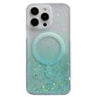 For iPhone 14 Pro Max Glitter MagSafe Hybrid Clear TPU Phone Case(Green) - 1