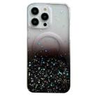 For iPhone 13 Pro Glitter MagSafe Hybrid Clear TPU Phone Case(Black) - 1