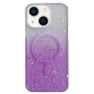 For iPhone 13 Glitter MagSafe Hybrid Clear TPU Phone Case(Purple) - 1