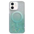 For iPhone 12 MagSafe Glitter Hybrid Clear TPU Phone Case(Green) - 1