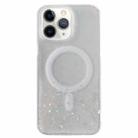 For iPhone 11 Pro Max Glitter MagSafe Hybrid Clear TPU Phone Case(White) - 1