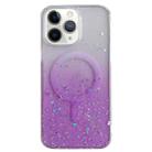 For iPhone 11 Pro Max MagSafe Glitter Hybrid Clear TPU Phone Case(Purple) - 1