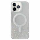 For iPhone 11 Pro MagSafe Glitter Hybrid Clear TPU Phone Case(White) - 1